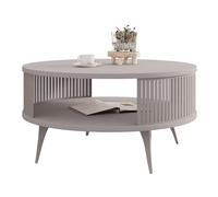 Mirjan24 Tavolo da caffè con ripiano Rajkon, forma rotonda, gambe in metallo, tavolino, tavolino, divano, tavolo da tè (cashmere)