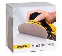 Mirka Abranet Ace dischi abrasivi a rete Ø 125mm a strappo / grana P500 / 50 pz / Per tutte le levigatrici rotorbitali da 125mm / Semiceramica / Per la levigatura di superfici dure, legno, metallo
