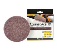 Mirka Abranet Ace HD dischi abrasivi a rete Ø 150 mm a strappo, grana P40, 5 pz, AH24100540, Per eccentrici e levigatrici da 150 mm, Per levigare superfici dure, legno, stucco, vernice, metallo