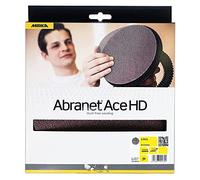 Mirka Abranet Ace HD Dischi abrasivi a rete Ø 225 mm a strappo/grana P40 / 5 dischi/Per levigatrici per cartongesso, pareti e soffitti/Levigatura di superfici dure, legno, stucco