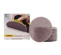 Mirka Abranet Ace HD Dischi a rete Ø 125 mm a strappo, grana P60, 25 pz, AH23202560, Per eccentrici e levigatrici da 125 mm, Per levigare superfici dure, legno, stucco, vernice, metallo