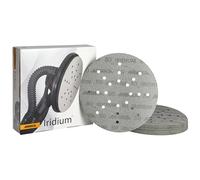Mirka Iridium Carta abrasiva Ø 225 mm / a strappo, grana 80 / 25 dischi / Per levigatrici a secco, per pareti e soffitti / Levigatura di vernice, stucco, fondo, legno, acciaio, materiali minerali