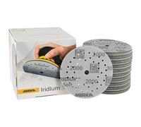 Mirka dischi abrasivi Iridium Soft Ø 125 mm grana P2000 a strappo Multifit | Abrasivo a base di schiuma per levigatura a secco di precisione finitura vernici trasparenti 20 pezzi Multifit