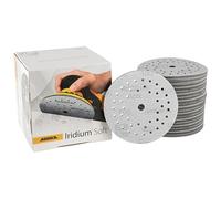 Mirka Dischi abrasivi Iridium Soft Ø 125 mm grana P400 a strappo Multifit | Abrasivo a base di schiuma per levigatura precisa finitura vernici trasparenti levigatura manuale e meccanica