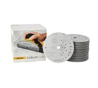Mirka Dischi abrasivi Iridium Soft Ø 150 mm Grana P600 a strappo Multifit | Abrasivo a base di schiuma per levigatura di precisione finitura vernici trasparenti 20 pezzi Multifit