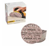 Mirka Ultimax Ligno Ø 150mm dischi abrasivi a strappo Multifit, grana 60, 50 pezzi, multiperforazione, per la levigatura di superfici in legno