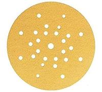 Mirka Gold Carta abrasiva Ø 225 mm a strappo 27 fori/grana P60, 25 dischi/Per levigare pareti e soffitti con levigatrice a secco/Per levigare intonaco, stucco, truciolato, legno, vernice