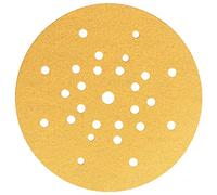 Mirka Gold Carta abrasiva Ø 225 mm a strappo 27 fori / grana P80, 25 dischi / Per levigare pareti e soffitti con levigatrice a secco / Per levigare intonaco, stucco, truciolato, legno, vernice