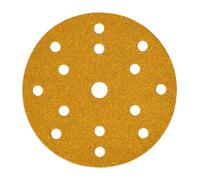 Mirka Gold Carta abrasiva universale Ø 150 mm Dischi abrasivi a strappo a 15 fori, grana P600, 100 pz / Per la levigatura di intonaco, stucco, truciolato, legno, vernice