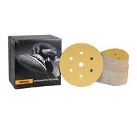 Mirka Gold Carta abrasiva universale Ø 150 mm a strappo 7 fori, grana P100, 100 pz/Per levigare intonaco, stucco, truciolato, legno, vernice