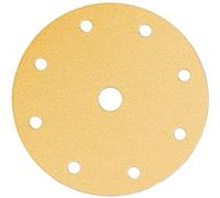 Mirka Gold Carta abrasiva universale Ø 150 mm a strappo 9 fori, grana P240, 100 pz/Per levigare intonaco, stucco, truciolato, legno, vernice