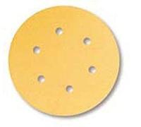 Mirka Gold Carta abrasiva universale Ø 150 mm/autoadesiva / 6 fori/grana P180, 100 pezzi/Per la levigatura di intonaco, stucco, truciolato, legno, vernice