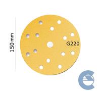 Mirka Gold P220 15f 150mm 2361109922 Confezione 100 Pezzi Disco Abrasivo Forato