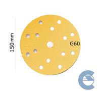 Mirka Gold P60 15f 150mm 2361109960 Kit 50 Pezzi X Disco Abrasivo Forato Grana G