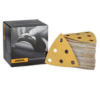 Mirka Gold Triangolo di levigatura Carta abrasiva universale 93x93x93mm / 6 fori/grana P120, 100 pezzi/Per levigare intonaco, stucco, truciolato, legno, vernice