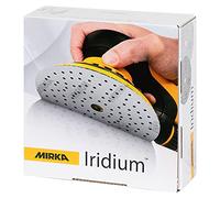 Mirka Iridium Premium carta abrasiva Ø 150 mm a strappo 121 fori, grana 1000, 50 pz/Per la levigatura di vernice, stucco, fondo, legno, acciaio, materiali minerali, plastica