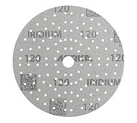 Mirka Iridium Premium carta abrasiva Ø 150 mm a strappo 121 fori, grana 120, 10 pz / Per la levigatura di vernice, stucco, fondo, legno, acciaio, materiali minerali, plastica