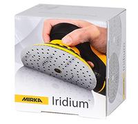 Mirka Iridium Premium carta abrasiva Ø 150 mm a strappo 121 fori, grana 150, 100 pz/Per la levigatura di vernice, stucco, fondo, legno, acciaio, materiali minerali, plastica