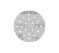Mirka Iridium Premium carta abrasiva Ø 77mm 20H / a strappo / grana 150, 50 pz / Per la levigatura di vernice, stucco, fondo, legno, acciaio, materiali minerali, plastica