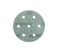 Mirka Iridium Premium carta abrasiva Ø 90 mm a strappo 7 fori, grana 40, 50 pz / Per la levigatura di vernice, stucco, fondo, legno, acciaio, materiali minerali, plastica