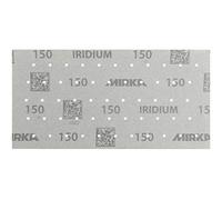 Mirka Iridium Premium carta abrasiva 115x230mm a strappo 55 fori, grana 150, 50 pz/Per la levigatura di vernice, stucco, fondo, legno, acciaio, materiali minerali, plastica