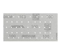Mirka Iridium Premium carta abrasiva 93x180mm a strappo 45 fori, grana 100, 50 pz/Per la levigatura di vernice, stucco, fondo, legno, acciaio, materiali minerali, plastica