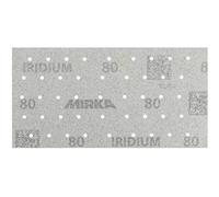 Mirka Iridium Premium carta abrasiva 93x180mm a strappo 45 fori, grana 80, 50 pz/Per la levigatura di vernice, stucco, fondo, legno, acciaio, materiali minerali, plastica