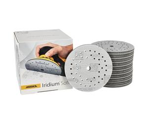 Mirka Iridium Soft dischi abrasivi Ø 125 mm/grana P500 /a strappo Multifit / 20 pezzi/abrasivo a base di schiuma per una precisa levigatura a secco, levigatura di vernici trasparenti, finitura