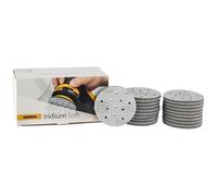 Mirka Iridium Soft dischi abrasivi Ø 77 mm/grana P400 /a strappo Multifit / 20 pezzi/abrasivo a base di schiuma per una precisa levigatura a secco, levigatura di vernici trasparenti, finitura