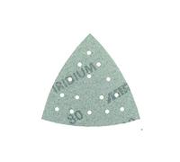 Mirka Iridium Triangolo di levigatura Carta abrasiva Premium 93x93x93mm a strappo a 15 fori, grana 80, 50 pezzi/Per la levigatura di vernice, stucco, fondo, legno, acciaio, materiali minerali