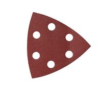 Mirka Red Delta, Carta abrasiva per legno, 93 x 93 x 93 mm, con a strappo, 6 fori, grana P120, 5 pezzi, per levigare legno, metallo e plastica