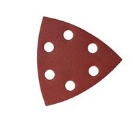 Mirka Red Delta, Carta abrasiva per legno, 93 x 93 x 93 mm, con a strappo, 6 fori, grana P180, 5 pezzi, per levigare legno, metallo e plastica