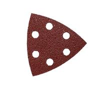 Mirka Red Delta - Carta abrasiva per legno, 93 x 93 x 93 mm, con a strappo, 6 fori, grana P40, 5 pezzi, per levigare legno, metallo e plastica