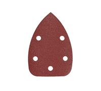 Mirka Red Delta - Triangoli di carta abrasiva per legno, 100 x 140 x 140 mm, 5 fori, grana P80, per levigare legno, metallo e plastica