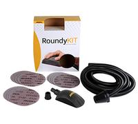 Mirka Roundy Kit Blocco manuale con aspirazione/blocco di levigatura a strappo tubo di aspirazione 15 x dischi abrasivi Mirka Abranet net a strappo Ø 150 mm grana P120 P180 P240 / KIT00ROUND