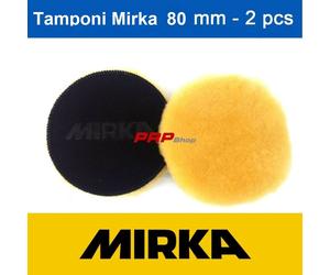 MIRKA TAMPONE PER LUCIDATURA CUFFIA LANA AGNELLO GIALLA 80 mm - 2 PEZZI