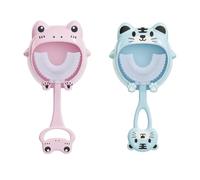 MIRKUZI 2 spazzolini per bambini a forma di U per denti belli Spazzolino ergonomico a 360 gradi per un sorriso sano
