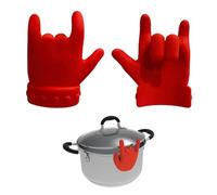 MIRKUZI Appoggia cucchiaio,Gadget da cucina Finger Style Coperchio pentola Spill Proof Raised Spoon Rack Prevent Soup Spillage Rack (2 pezzi)