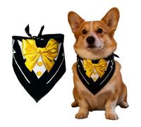 MIRKUZI Bandanas for Dogs, Una sciarpa gialla da smoking per cani/sciarpa triangolare per animali domestici/scaldacollo per cani/sciarpa per gatti, adatta per matrimoni, compleanni e San Valentino
