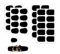 MIRKUZI Bocchini per legni, 36 Cuscinetti per bocchino Patch per bocchino da 0,8 mm Patch per bocchino per sassofono Combinazione ovale quadrata (Nero)