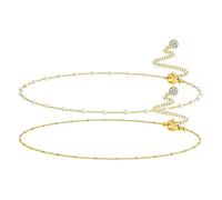 MIRKUZI Body Chains, Collana da donna in due pezzi color oro, con catena a più strati regolabile per la vita, ideale per feste estive in spiaggia e balli