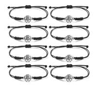 MIRKUZI Braccialetti per bambini Set di 8 braccialetti da calcio per bambini, braccialetti sportivi per feste, braccialetti dell'amicizia intrecciati regolabili, regali per feste di calcio