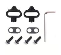 MIRKUZI Pedali per bicicletta, 2 pezzi Kit di tacchette per pedali per bici da strada compatibili SPD per mountain bike e spin bike (nero)