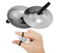 MIRKUZI Piattini da dita Un paio di cimbali da dito, in ottone, tamburi a mano, utilizzati nella danza del ventre, nello yoga, nel buddismo, nei ritiri spirituali, ecc.