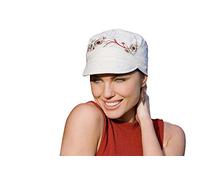 Mirna - Cappello Estivo in Cotone - per pazienti Cancro, per Chi soffre di Alopecia o Perdita di Capelli - Donna - Bianco