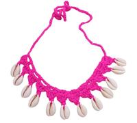 Miro Boho Chic Girocollo lavorato a mano all'uncinetto con conchiglie naturali, collana in cotone stile boemo per l'estate, taglia unica, Talla Única, Cotone Cotone Conchiglie naturali Fibra naturale