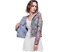 Miro Boho Chic Lanzarote Giacca Jeans Donna Reversibile Denim E Stampa Taglie S A Xxl Giacca Da Donna Stile Bohemien Giubbotto Donna Giubbino Donna Giacca Donna Denim Jackets Women PRIME Mult 2, XXL
