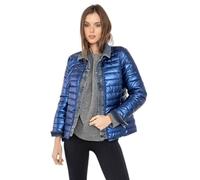 Miro Boho Chic New York 88 Giacca Metallizzata Donna Mezza Stagione Trapuntata Denim Bimateriale E Tessuto Metallizzato Giubbotto Piumino Blu XXL