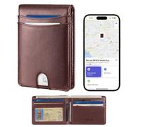 Miroddi Portafoglio Uomo con AirTag Holder, Marrone, Con Trova il mio
