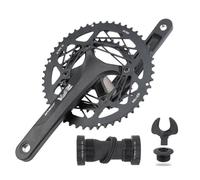 MIRODO Guarnitura Bici Corsa, Doppia Corona 34-50T, BCD 110mm, Lega Alluminio Leggera, Lavorazione CNC Precisione, Braccio Della Pedivella 170mm, Compatibile Con 2x10/11 Velocità(BB)